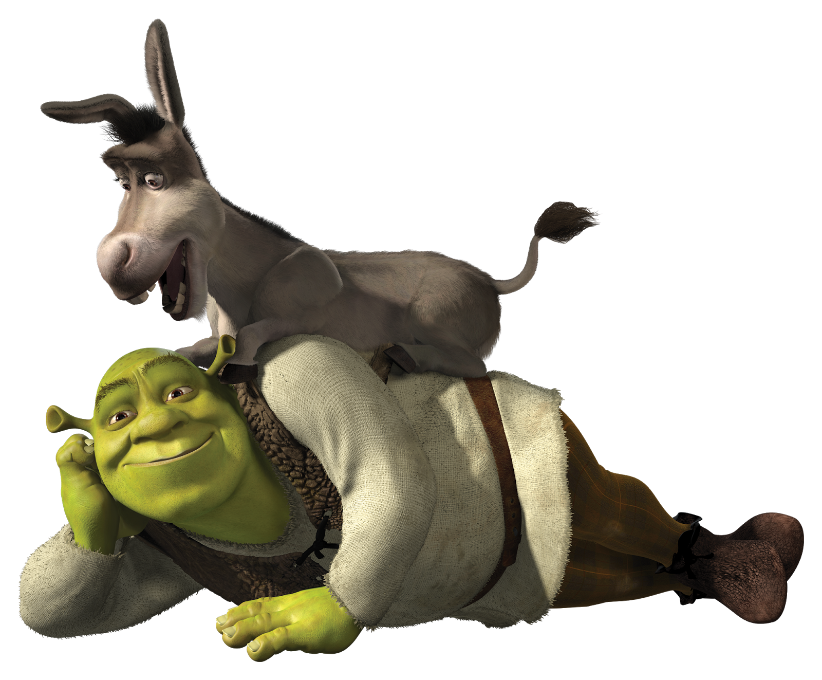 Check out this transparent Donkey on top of Shrek PNG image