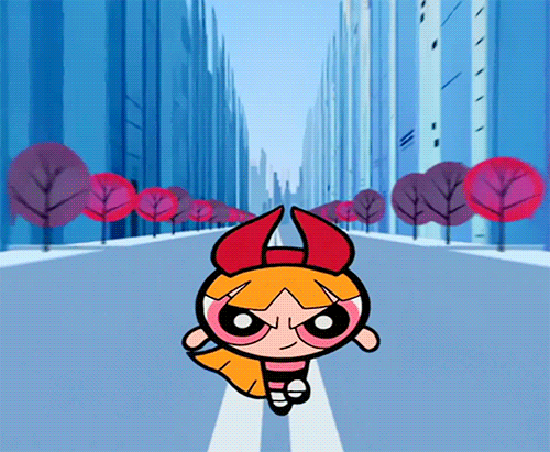 Powerpuff Girl Blossom Running animated GIF